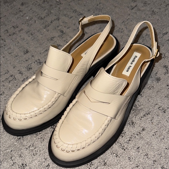 REIKE NEN CORDING SLINGBACK LOAFER - CREAMY WHITE SIZE 7.5